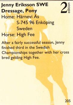 1995 Collect-A-Card Equestrian #205 Jenny Eriksson / High Free Back